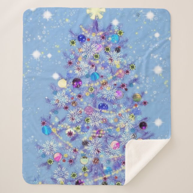 Cobertor Sherpa Linda árvore de Natal Sherpa Blanket (Frente)