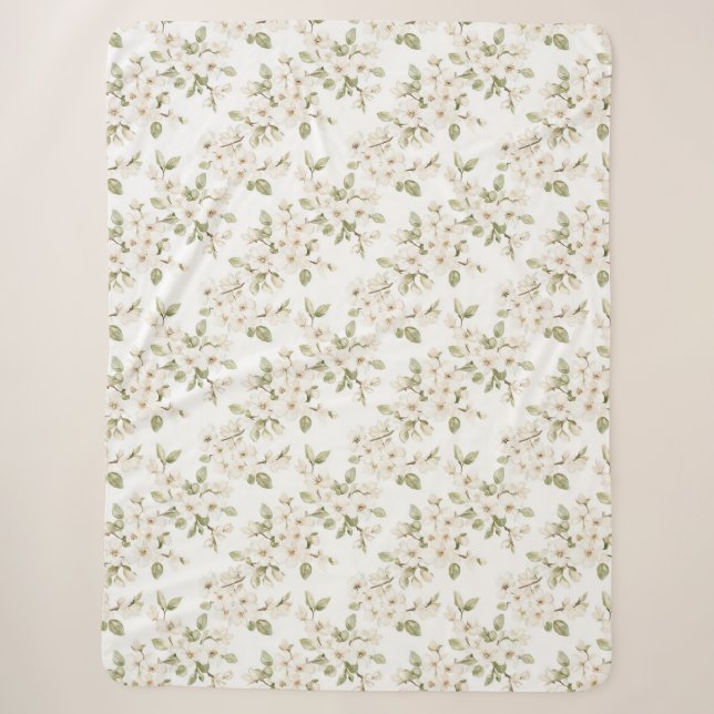 Cobertor Sherpa Linda Árvore Florindo em Creme (Frente)