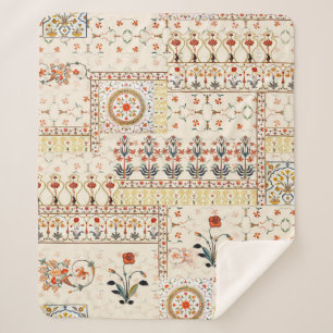 Cobertor Sherpa Linda e sem costura floral mouro com paisagismo ét