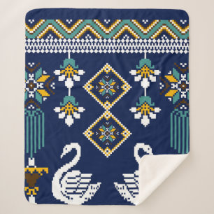 Cobertor Sherpa Linda figura, geométrica tribal ucraniana