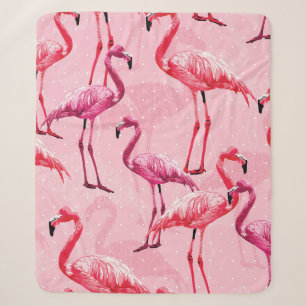 Cobertor Sherpa Linda Flamingo Bird Pink Sem Olho Illiu