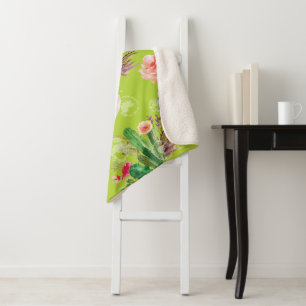Cobertor Sherpa Linda Floral Cactus
