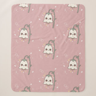Cobertor Sherpa Linda Kawaii Lírio do Vale Mauve