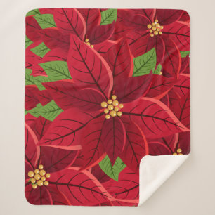 Cobertor Sherpa Linda Poinsettia Sherpa Blanket