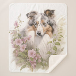 Cobertor Sherpa Linda Sheltie Azul Merle