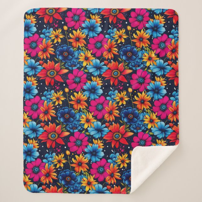 Cobertor Sherpa Lindas Flores e Rosas Doces (Frente)