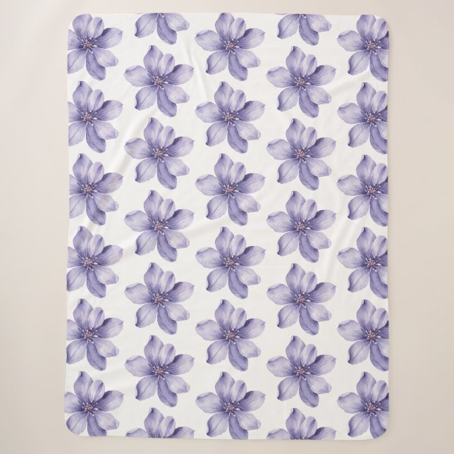 Cobertor Sherpa Lindas Flores Roxas (Frente)