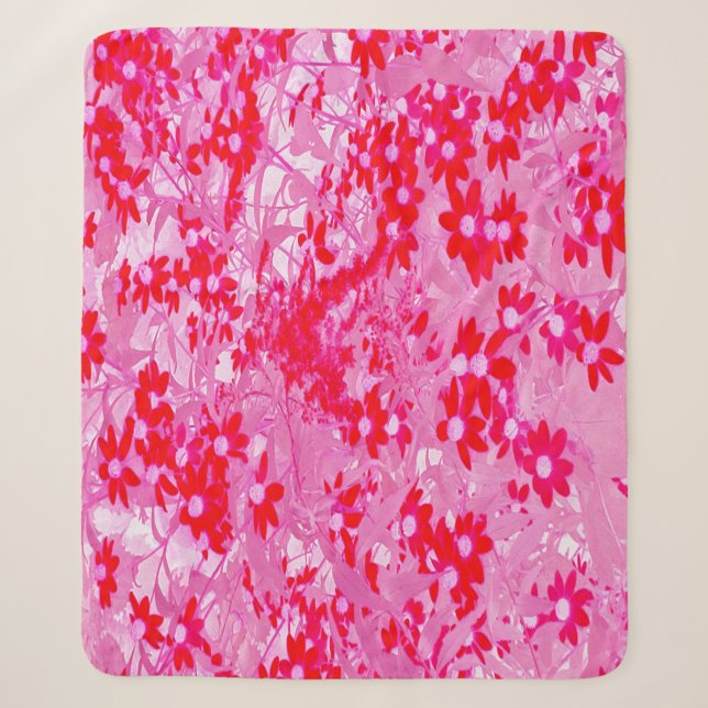 Cobertor Sherpa Lindas Flores Vermelhas (Frente)