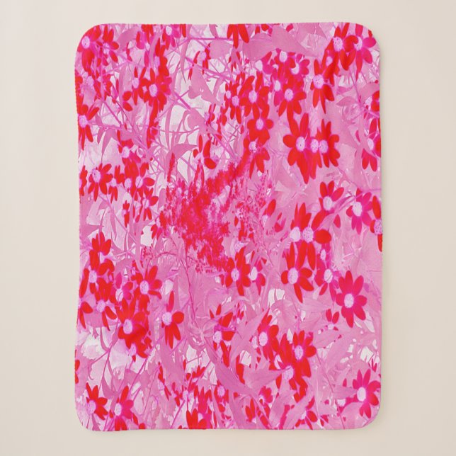 Cobertor Sherpa Lindas Flores Vermelhas (Frente)