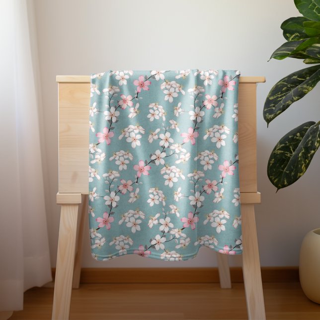 Cobertor Sherpa Lindos Rustic Vintage Cherry Blossoms (Criador carregado)