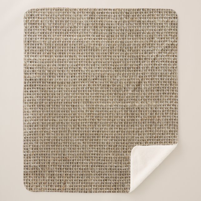 Cobertor Sherpa Linen Bruto: Tecido natural texturizado. (Frente)