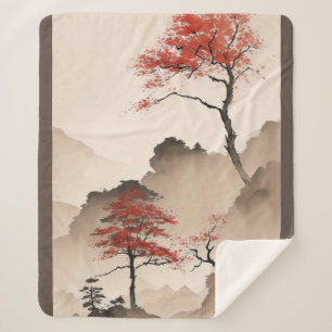 Cobertor Sherpa Linha Costeira Japonesa Minimalista