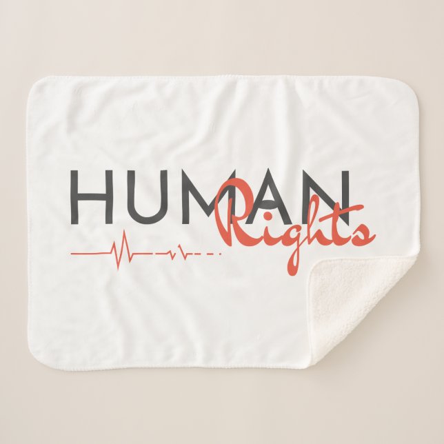 Cobertor Sherpa Linha de vida dos direitos humanos (Frente (Horizontal))