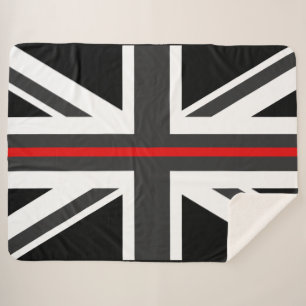 Cobertor Sherpa Linha vermelha fina bandeira do Reino Unido