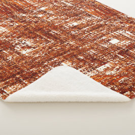 Cobertor Sherpa Linhas cruzadas e entalhe de quadrados enferrujado