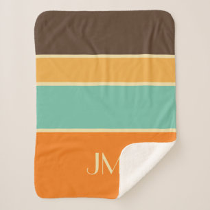 Cobertor Sherpa Linhas de estilo retrorreflector horizontal colori