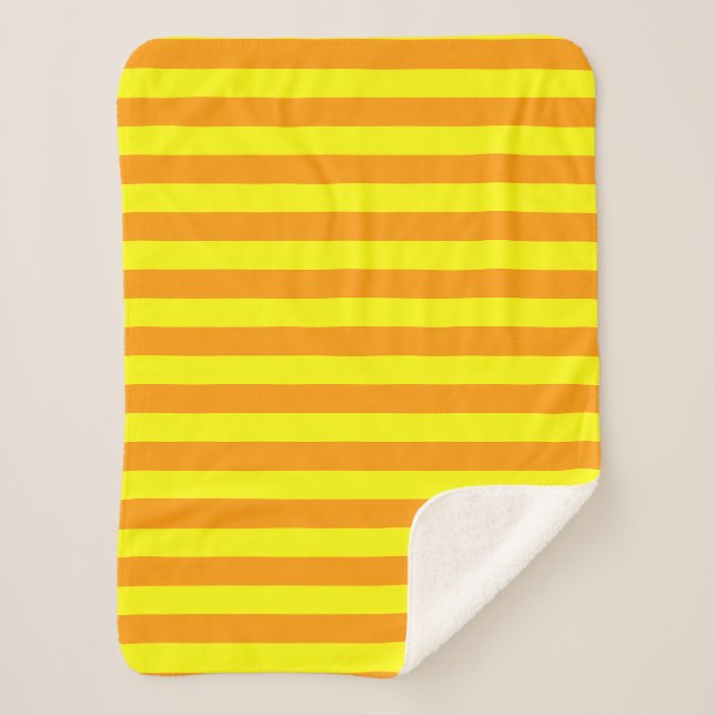Cobertor Sherpa Linhas de faixas laranja amarelas (Frente)