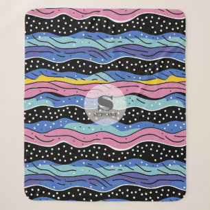 Cobertor Sherpa Linhas de onda de Abstrato vibrantes com Bolinhas