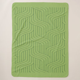 Cobertor Sherpa Linhas Geométricas Verdes da Natureza