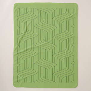 Cobertor Sherpa Linhas Geométricas Verdes da Natureza