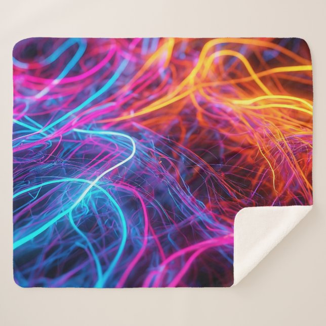 Cobertor Sherpa Linhas Neon (Frente (Horizontal))