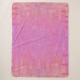 Cobertor Sherpa Linhas Onduladas Rosa e Laranja Abstratas Retrô