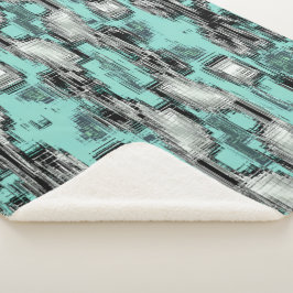 Cobertor Sherpa Linhas pixelizadas cruzadas formando quadrados abs