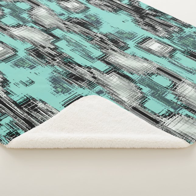 Cobertor Sherpa Linhas pixelizadas cruzadas formando quadrados abs (3/4)