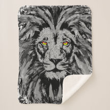 Lion Head Sherpa Blanket | Cinza Lion Blanket