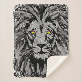 Cobertor Sherpa Lion Head Sherpa Blanket | Cinza Lion Blanket