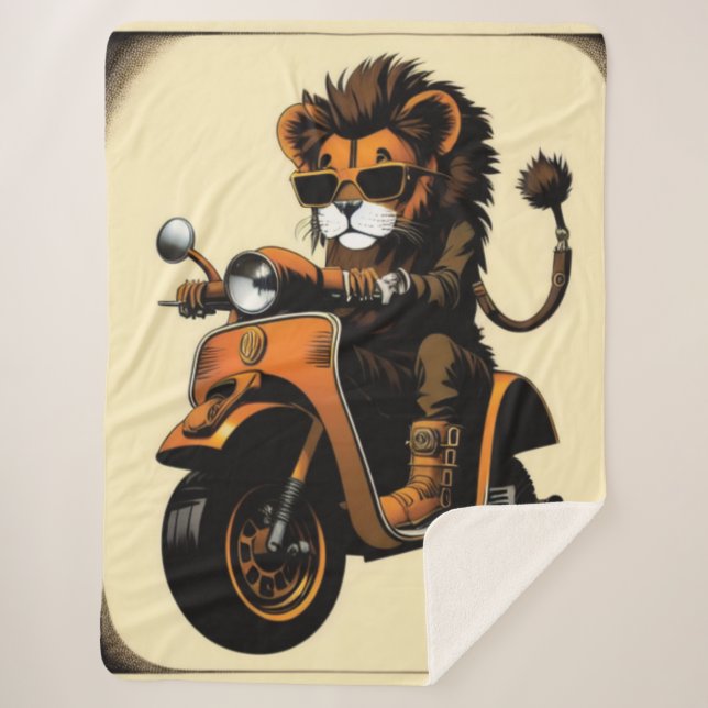 Cobertor Sherpa Lion Sherpa Blanket (Frente)