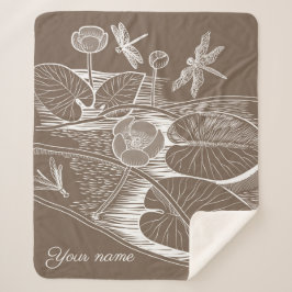 Cobertor Sherpa Lírios gráficos marrom