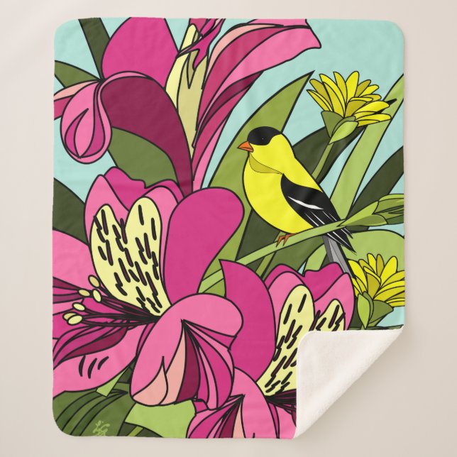 Cobertor Sherpa Lírios peruanos (Frente)