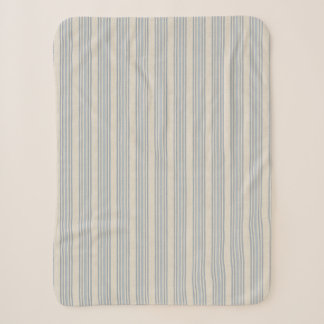 Cobertor Sherpa Listra de Ticking Azul Desgastado Silenciado Fazen
