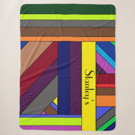 Cobertor Sherpa Listrado Multicolor Personalizado