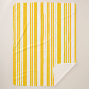 Cobertor Sherpa Listras amarelas e brancas dos doces