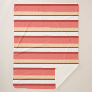 Cobertor Sherpa Listras brancas e brancas, de cor rosa