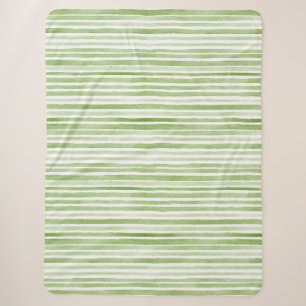 Cobertor Sherpa Listras Brancas Verdes