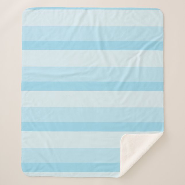 Cobertor Sherpa Listras de ouro em tons azuis de turquesa (Frente)