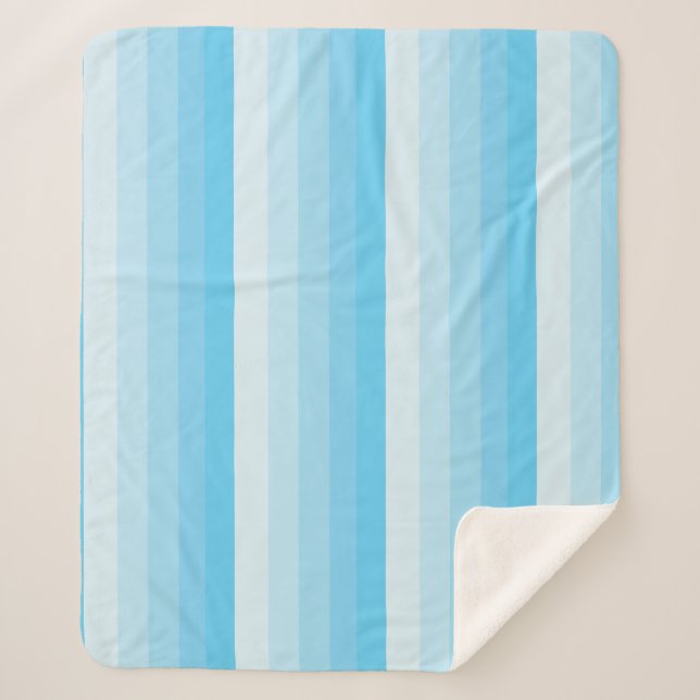 Cobertor Sherpa Listras de ouro em tons azuis de turquesa (Frente)