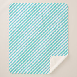 Cobertor Sherpa Listras diagonais clássicas em azul e branco