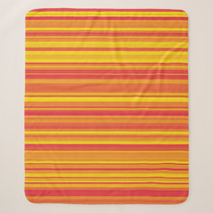 Cobertor Sherpa Listras Laranja Vermelho Amarelo