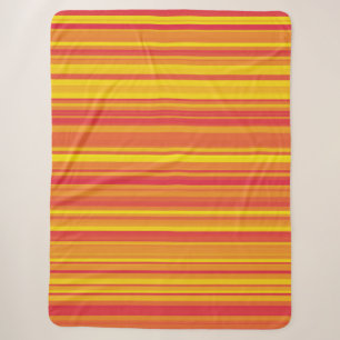 Cobertor Sherpa Listras Laranja Vermelho Amarelo