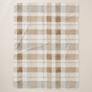 Cobertor Sherpa Listras Marrons Cinza Creme