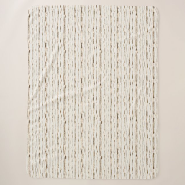Cobertor Sherpa Listras Marrons Creme (Frente)