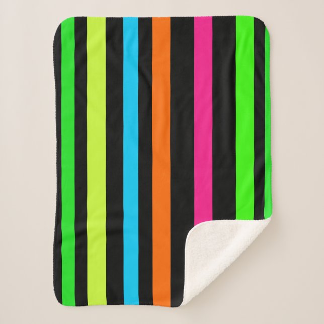 Cobertor Sherpa Listras neon (Frente)