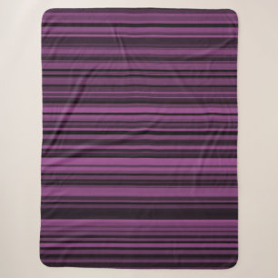 Cobertor Sherpa Listras Pretas Roxas Abstratas