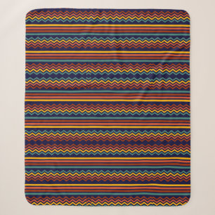 Cobertor Sherpa Listras retrógradas e zigzag 1970