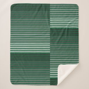 Cobertor Sherpa Listras Verdes, Cinza, Preto e Branco
