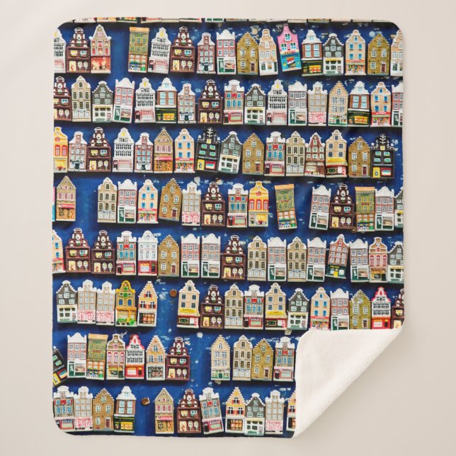 Cobertor Sherpa Little Dutch souvenirs and gifts - shoes windmills (Frente)